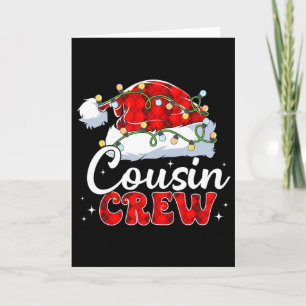Cousin Crew Weihnachtsmann Hut Xmas Lichter Frohe Karte