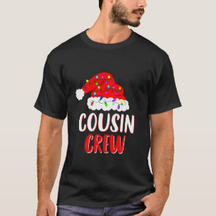 Cousin Crew Weihnachtsmannmütze Lights Familie Mat T-Shirt