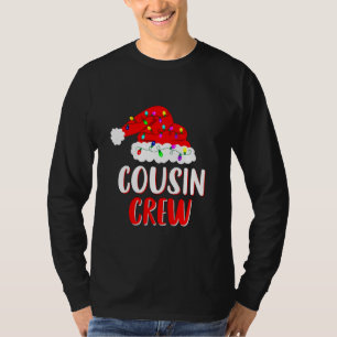 Cousin Crew Weihnachtsmannmütze Lights Familie Mat T-Shirt