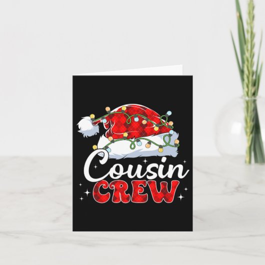 Cousin Crew Weihnachtsmannmütze Weihnachten Lichte Karte (Vorderseite)