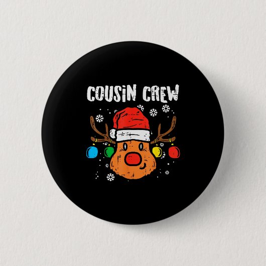 Cousin Crew Xmas Pjs Matching Christmas Pajamas Fo Button (Vorderseite)