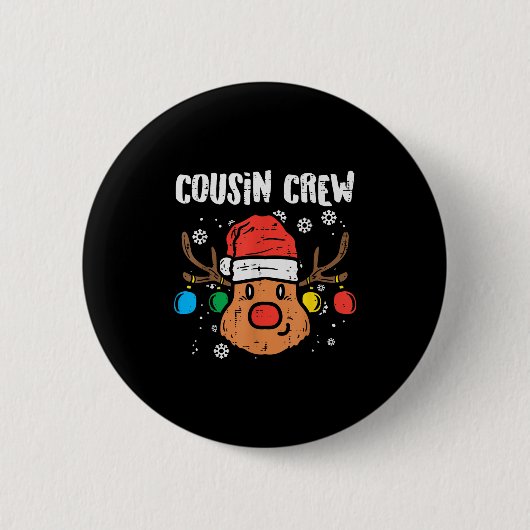 Cousin Crew Xmas Pjs Matching Christmas Pajamas Fo Button (Vorderseite)