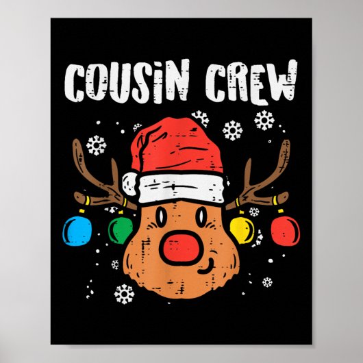Cousin Crew Xmas Pjs Matching Christmas Pajamas Fo Poster (Vorne)