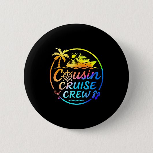 Cousin Cruise Crew Trocal Summer Vacation Matching Button (Vorderseite)