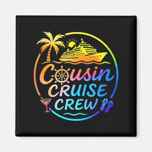 Cousin Cruise Crew Trocal Summer Vacation Matching Magnet (Vorne)