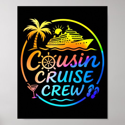 Cousin Cruise Crew Trocal Summer Vacation Matching Poster (Vorne)