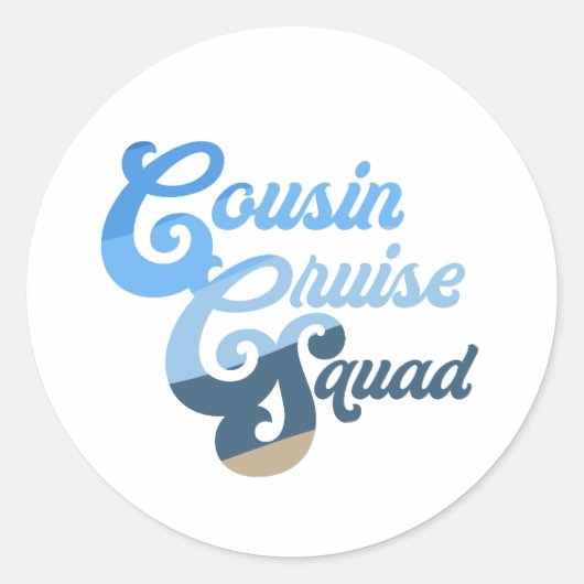 Cousin Cruise Squad Runder Aufkleber (Vorderseite)