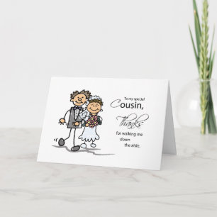 Cousin, Dank für gehen ich hinunter den Gang-Mann Dankeskarte