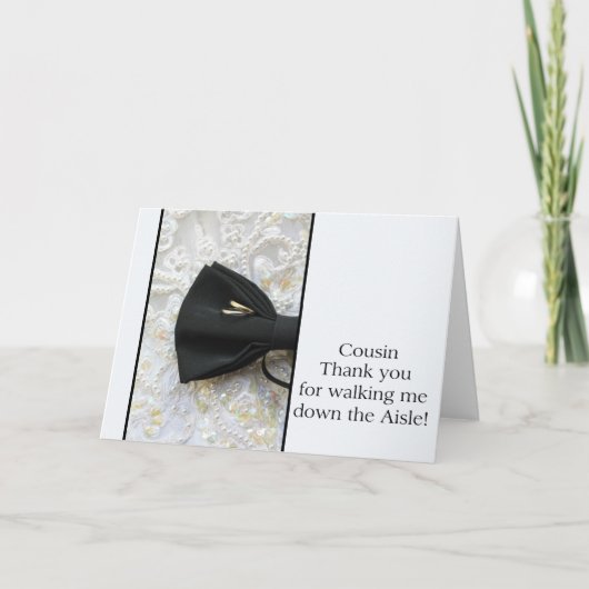 Cousin Danke, dass du mich durch Aisle gehst Dankeskarte (Vorderseite)
