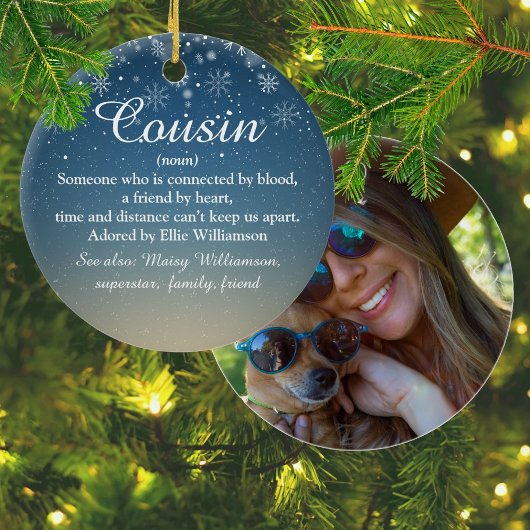 Cousin Definition Foto Weihnachten Keramik Ornament