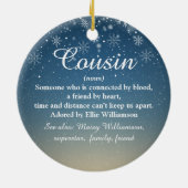 Cousin Definition Foto Weihnachten Keramik Ornament (Hinten)