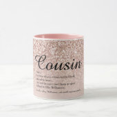 Cousin Definition Girl Rose Gold Glitzer Tasse (Zentrum)