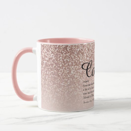 Cousin Definition Girl Rose Gold Glitzer Tasse (Links)