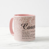 Cousin Definition Girl Rose Gold Glitzer Tasse (Vorderseite Links)