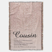 Cousin Definition Script Rose Gold Glitzer Decke (Vorderseite Vertikal)
