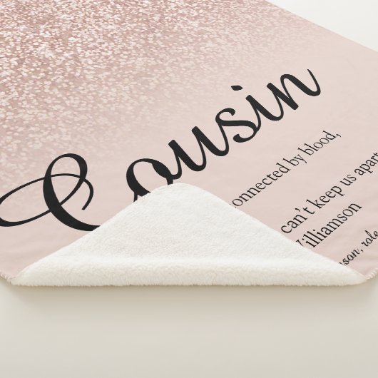 Cousin Definition Script Rose Gold Glitzer Sherpadecke (3/4)