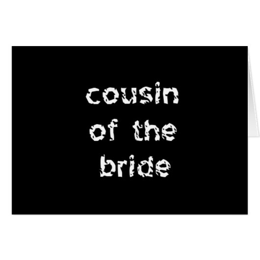 Cousin der Braut (Vorderseite (Horizontal))