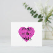 Cousin der Braut Postkarte (Stehend Vorderseite)