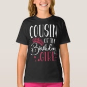 Cousin der Geburtsmädchenfamilie Custom Matching T-Shirt (Vorderseite)