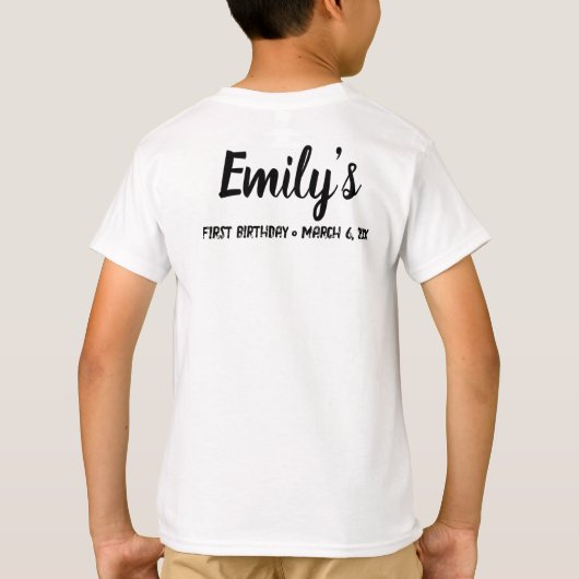 Cousin der Geburtsmädchenfamilie Custom Matching T-Shirt (Rückseite)