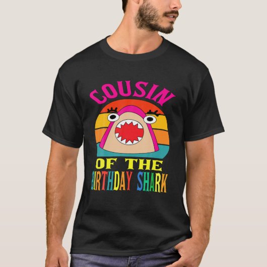 Cousin der Hai-Geburtstagskinder T-Shirt (Vorderseite)