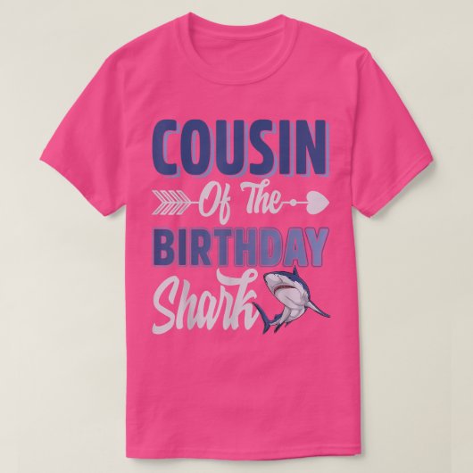 Cousin des Birthday Boy Shark Ocean Matching Fa T-Shirt (Design vorne)