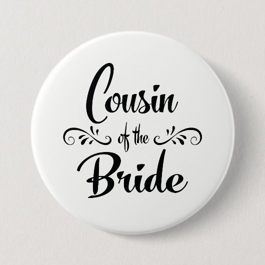 Cousin des Braut-Hochzeits-Proben-Abendessens Button (Vorderseite)
