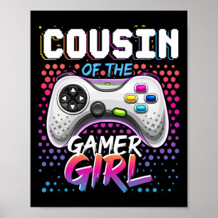 Cousin des Gamer Girl Matching Video Game Birth Poster