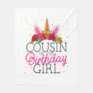 Cousin des Geburtstag-Mädchen-Einhorn-Geburtstags- Fleecedecke