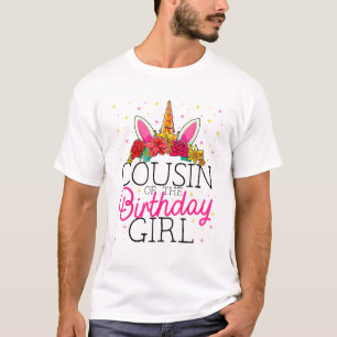 Cousin des Geburtstag-Mädchens Einhorn Geburtstags T-Shirt