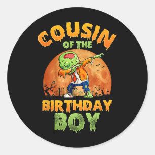 Cousin des Geburtstags Boy Zombie Mama Halloween C Runder Aufkleber