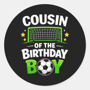 Cousin des Geburtstags-Soccer Jungen Ll Runder Aufkleber