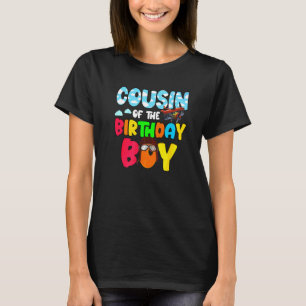 Cousin des Geburtstagsjungen Flugzeug Hubschraube T-Shirt