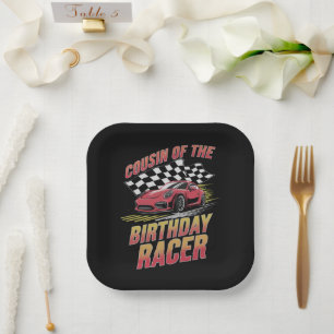 Cousin des Geburtstagsrennfahrer Rennfamilienparty Pappteller