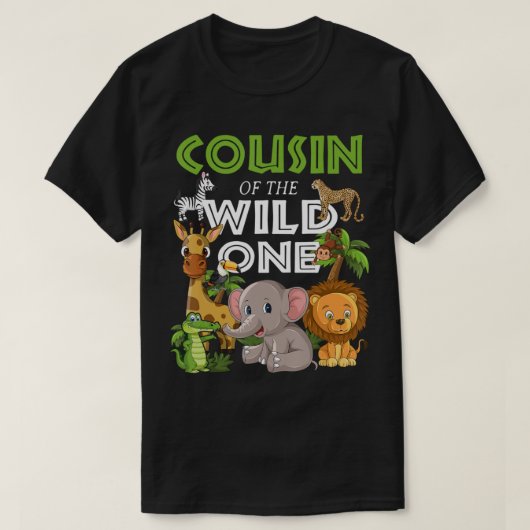 Cousin des Wilden Zoo Birthday Safari Jungle T-Shirt (Design vorne)