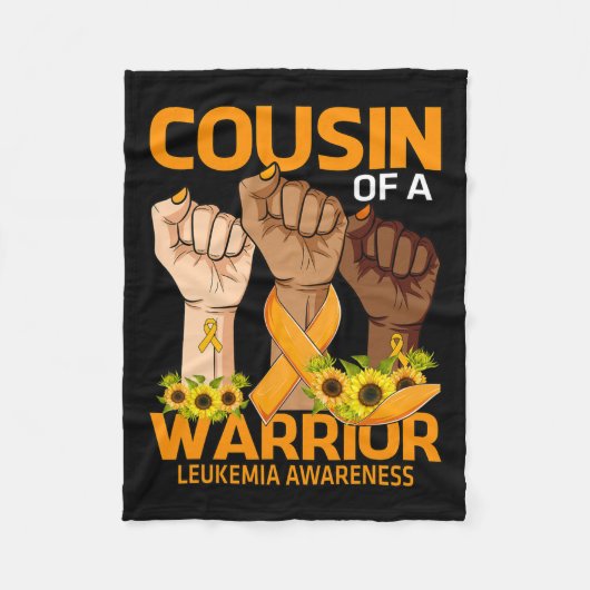 Cousin einer Warrior Leukämie Bewusstsein Sonnenbl Fleecedecke (Vorderseite)