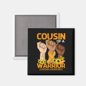 Cousin einer Warrior Leukämie Bewusstsein Sonnenbl Magnet (Vorderseite/Rückseite)