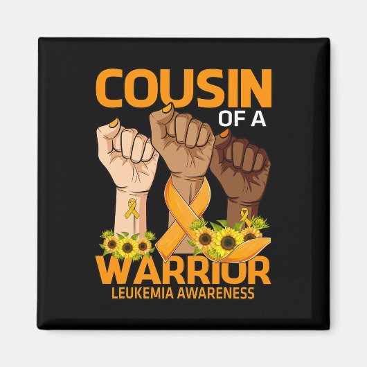 Cousin einer Warrior Leukämie Bewusstsein Sonnenbl Magnet (Vorne)