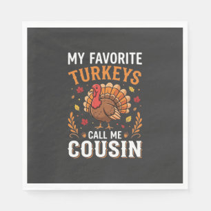 Cousin Erntedankfest Truthahn Familie Serviette