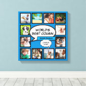 Cousin Foto Collage Blue Comic Book Fun Leinwanddruck (Insitu (Holzboden))