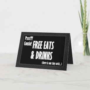 COUSIN Funny Usher Einladung Gratis Essen