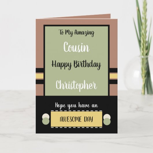 Cousin Geburtstag haben einen phantastischen Tag b Karte (Vorderseite)