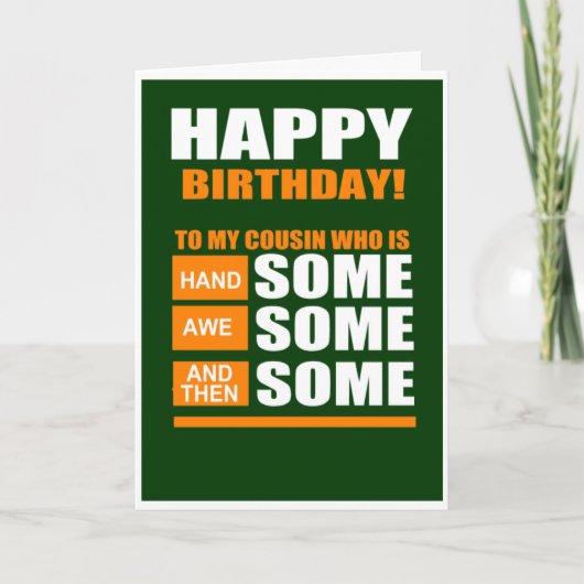 Cousin Geburtstag Karte (Vorderseite)