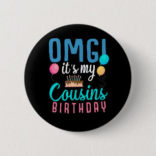 Cousin Geburtstag Kuchen Funny Balloon Boys Kind P Button