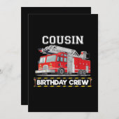 Cousin Geburtstagsfeuerwehrmann Crew Matching Fami Feiertagskarte (Vorne/Hinten)