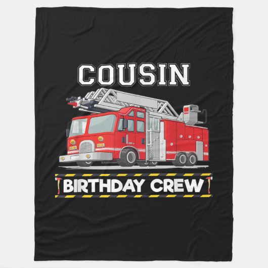 Cousin Geburtstagsfeuerwehrmann Crew Matching Fami Fleecedecke (Vorderseite)