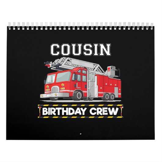 Cousin Geburtstagsfeuerwehrmann Crew Matching Fami Kalender (Titelbild)