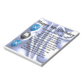 Cousin Gedicht 16. Geburtstag - Blau Notizblock (Rotiert)