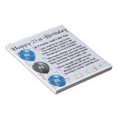 Cousin Gedicht 21. Geburtstag Notizblock (angewinkelt)