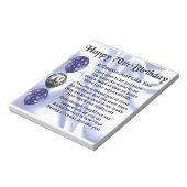 Cousin Gedicht 70. Geburtstag Notizblock (Rotiert)